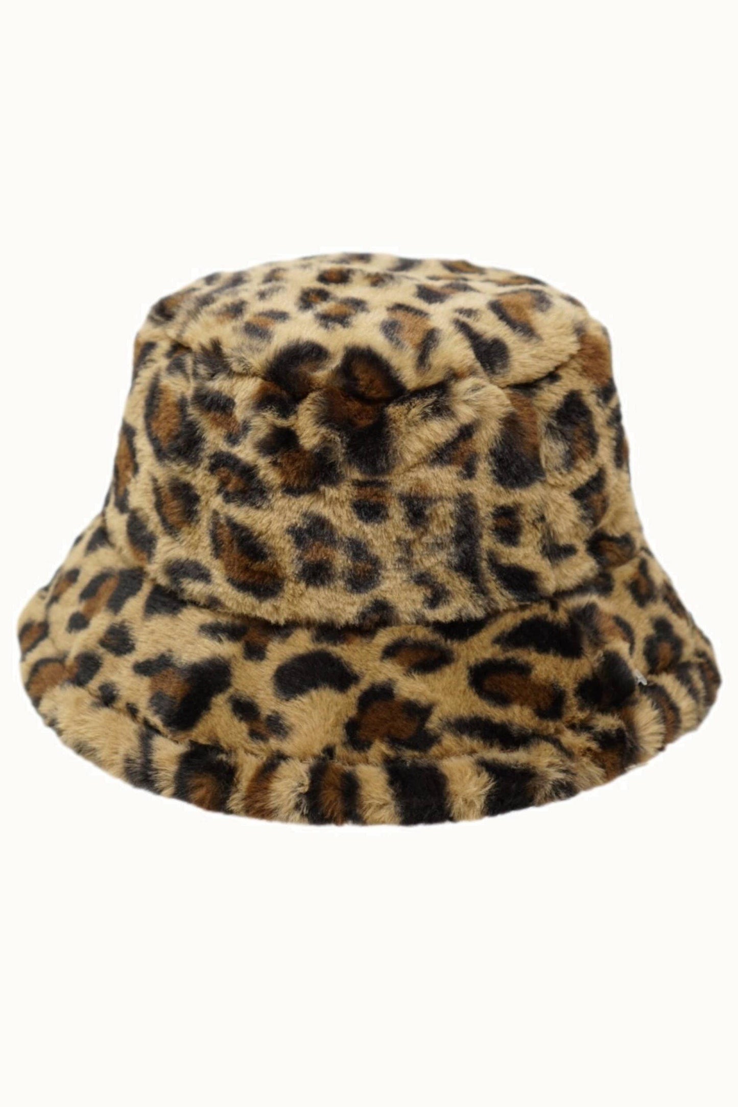 Faux Fur Fuzzy Textured Bucket Hat, Leopard