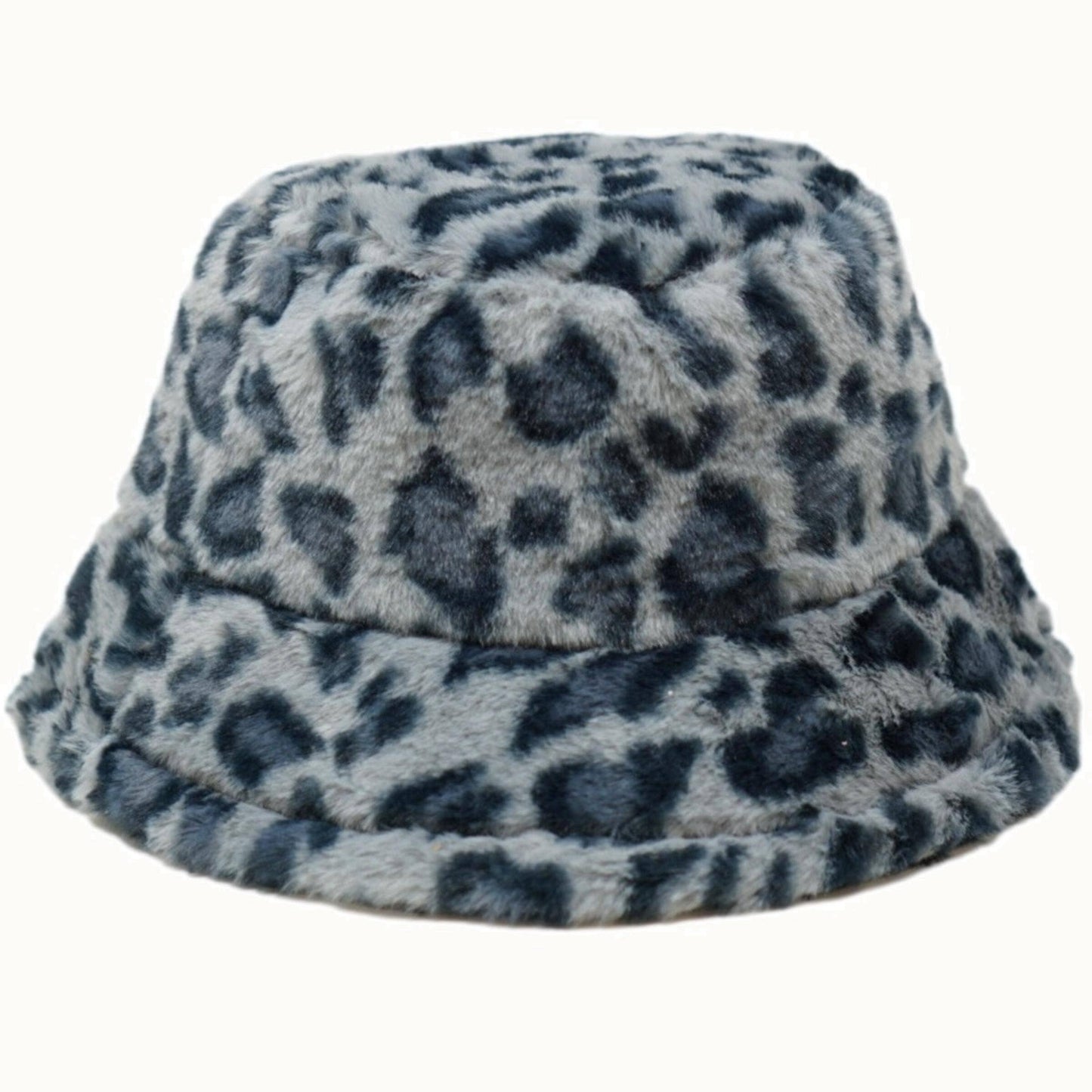 Faux Fur Fuzzy Textured Bucket Hat, Leopard