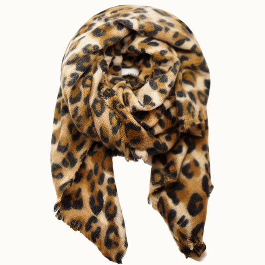 Leopard Animal Print Blanket Scarf / Shawl, Leopard