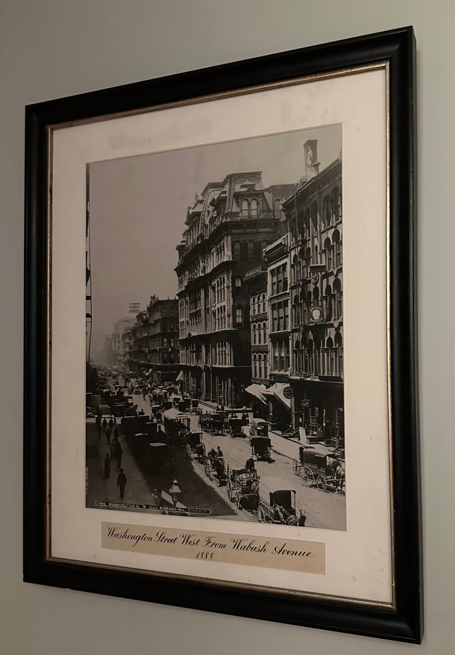 Framed Photograph - Chicago, Washington St. West of Wabash Avenue in 1888