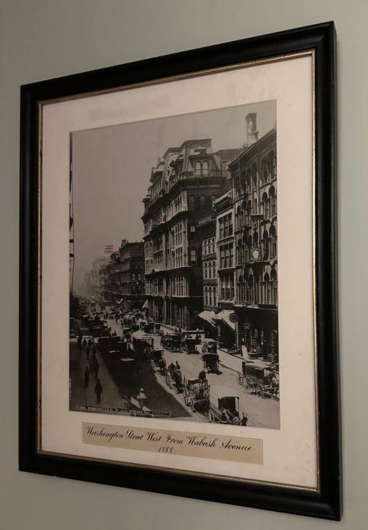 Framed Photograph - Chicago, Washington St. West of Wabash Avenue in 1888